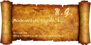 Modrovich Girót névjegykártya